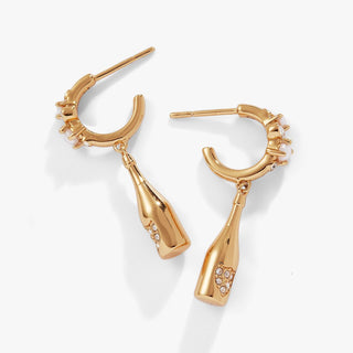 Champagne Drop Huggie Hoop Earrings - A Roese Boutique