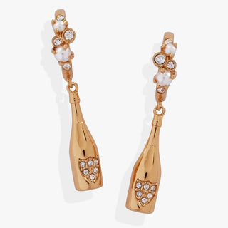 Champagne Drop Huggie Hoop Earrings - A Roese Boutique