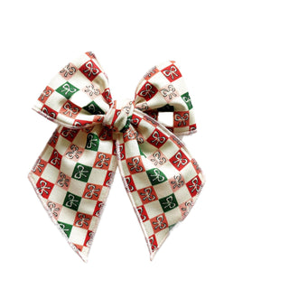 Checkered Holiday Bows Elle Bow - A Roese Boutique