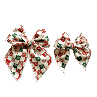 Checkered Holiday Bows Elle Bow - A Roese Boutique