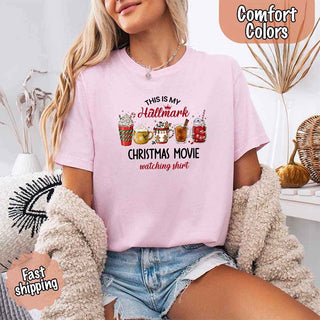 Christmas Movie Comfort Colors Shirt Hallmark Watching Tee - A Roese Boutique