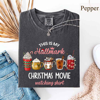 Christmas Movie Comfort Colors Shirt Hallmark Watching Tee - A Roese Boutique