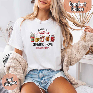 Christmas Movie Comfort Colors Shirt Hallmark Watching Tee - A Roese Boutique