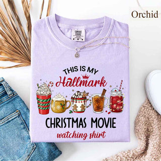 Christmas Movie Comfort Colors Shirt Hallmark Watching Tee - A Roese Boutique