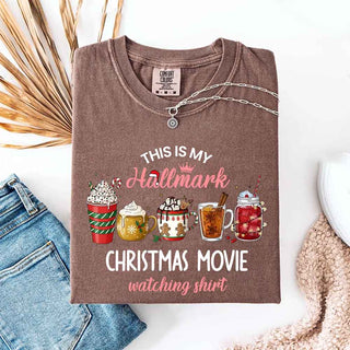 Christmas Movie Comfort Colors Shirt Hallmark Watching Tee - A Roese Boutique