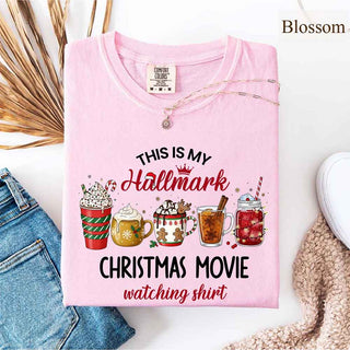Christmas Movie Comfort Colors Shirt Hallmark Watching Tee - A Roese Boutique