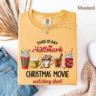 Christmas Movie Comfort Colors Shirt Hallmark Watching Tee - A Roese Boutique
