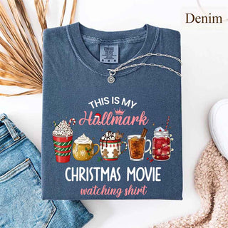 Christmas Movie Comfort Colors Shirt Hallmark Watching Tee - A Roese Boutique