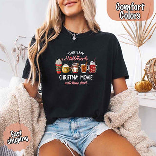 Christmas Movie Comfort Colors Shirt Hallmark Watching Tee - A Roese Boutique