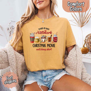 Christmas Movie Comfort Colors Shirt Hallmark Watching Tee - A Roese Boutique
