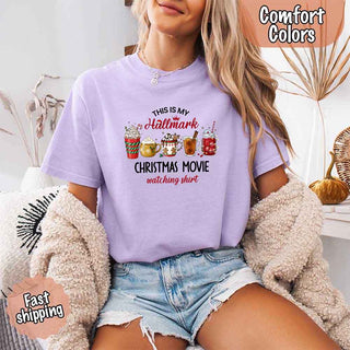 Christmas Movie Comfort Colors Shirt Hallmark Watching Tee - A Roese Boutique