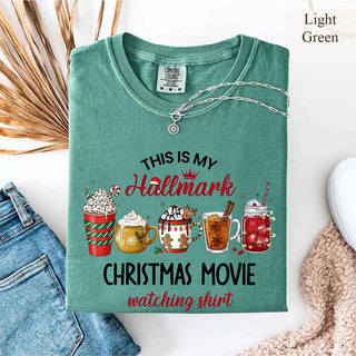 Christmas Movie Comfort Colors Shirt Hallmark Watching Tee - A Roese Boutique