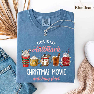 Christmas Movie Comfort Colors Shirt Hallmark Watching Tee - A Roese Boutique