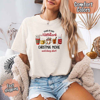 Christmas Movie Comfort Colors Shirt Hallmark Watching Tee - A Roese Boutique