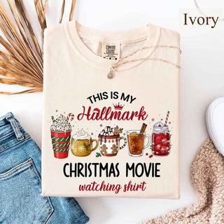 Christmas Movie Comfort Colors Shirt Hallmark Watching Tee - A Roese Boutique