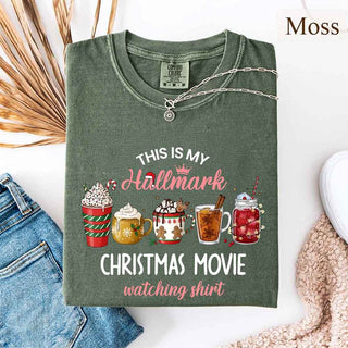 Christmas Movie Comfort Colors Shirt Hallmark Watching Tee - A Roese Boutique