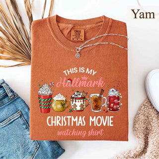 Christmas Movie Comfort Colors Shirt Hallmark Watching Tee - A Roese Boutique