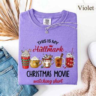 Christmas Movie Comfort Colors Shirt Hallmark Watching Tee - A Roese Boutique