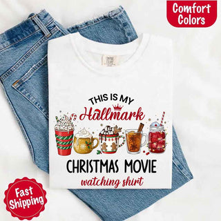 Christmas Movie Comfort Colors Shirt Hallmark Watching Tee - A Roese Boutique