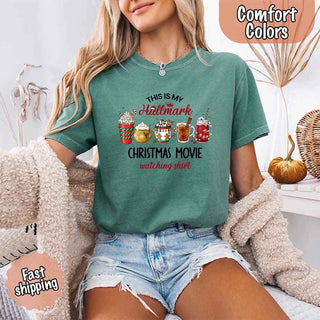 Christmas Movie Comfort Colors Shirt Hallmark Watching Tee - A Roese Boutique