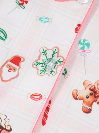 Christmas Spirit Cute Holiday Print Short Sleeve Shirt and Pants 2pcs Pajama Set - A Roese Boutique