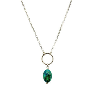 Chrysocolla Circle Necklace - A Roese Boutique