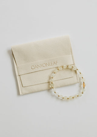 Citrine Gemstone + 14K Gold Filled Beaded Stretch Bracelet - A Roese Boutique