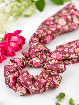 Cottage Rose Scarf Scrunchie - A Roese Boutique