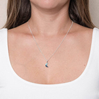Crescent Moon Raw Gemstone Necklace by Tiny Rituals - A Roese Boutique