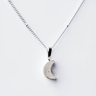 Crescent Moon Raw Gemstone Necklace by Tiny Rituals - A Roese Boutique