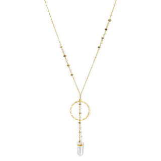 Crystal Halo Y Necklace - A Roese Boutique