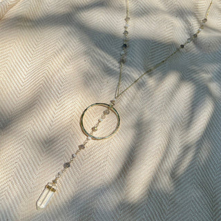 Crystal Halo Y Necklace - A Roese Boutique