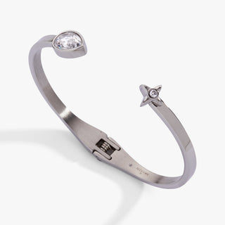 Crystal Teardrop and Star Cuff Bracelet - A Roese Boutique