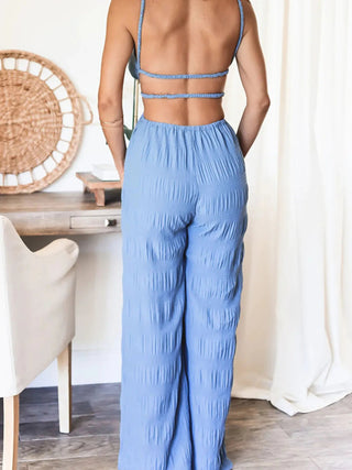 Cut - Out Wide Leg Jumpsuit - A Roese Boutique