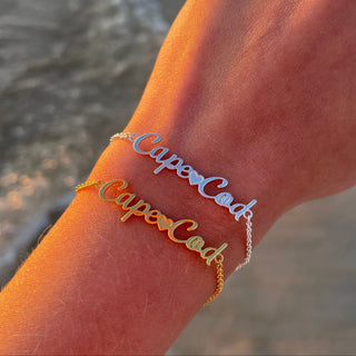 Dainty Cape Cod Script Bracelet - A Roese Boutique
