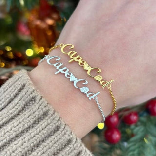 Dainty Cape Cod Script Bracelet - A Roese Boutique