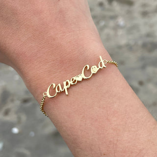 Dainty Cape Cod Script Bracelet - A Roese Boutique