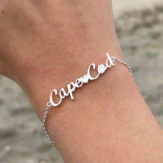 Dainty Cape Cod Script Bracelet - A Roese Boutique