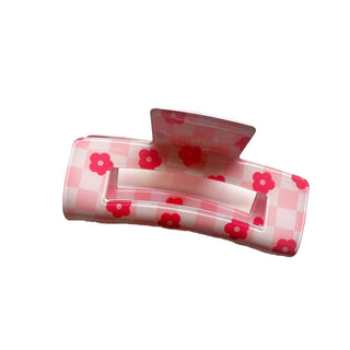 Daisy Checkered Claw Clip - A Roese Boutique