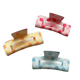 Daisy Checkered Claw Clip - A Roese Boutique