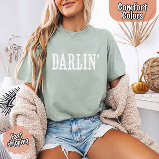 Darlin’ Comfort Colors Tee – Cute Country Girl Shirt, Western Cowgirl Style - A Roese Boutique