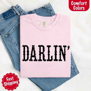 Darlin’ Comfort Colors Tee – Cute Country Girl Shirt, Western Cowgirl Style - A Roese Boutique