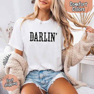 Darlin’ Comfort Colors Tee – Cute Country Girl Shirt, Western Cowgirl Style - A Roese Boutique