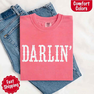Darlin’ Comfort Colors Tee – Cute Country Girl Shirt, Western Cowgirl Style - A Roese Boutique