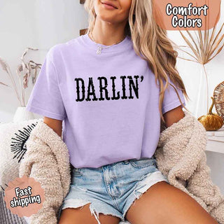 Darlin’ Comfort Colors Tee – Cute Country Girl Shirt, Western Cowgirl Style - A Roese Boutique