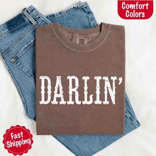 Darlin’ Comfort Colors Tee – Cute Country Girl Shirt, Western Cowgirl Style - A Roese Boutique