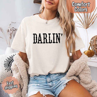 Darlin’ Comfort Colors Tee – Cute Country Girl Shirt, Western Cowgirl Style - A Roese Boutique