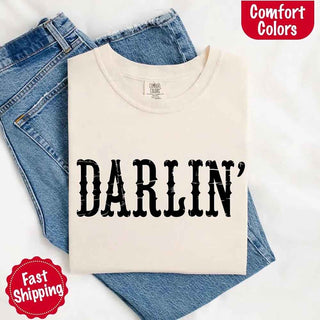 Darlin’ Comfort Colors Tee – Cute Country Girl Shirt, Western Cowgirl Style - A Roese Boutique
