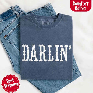 Darlin’ Comfort Colors Tee – Cute Country Girl Shirt, Western Cowgirl Style - A Roese Boutique