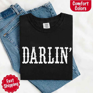 Darlin’ Comfort Colors Tee – Cute Country Girl Shirt, Western Cowgirl Style - A Roese Boutique